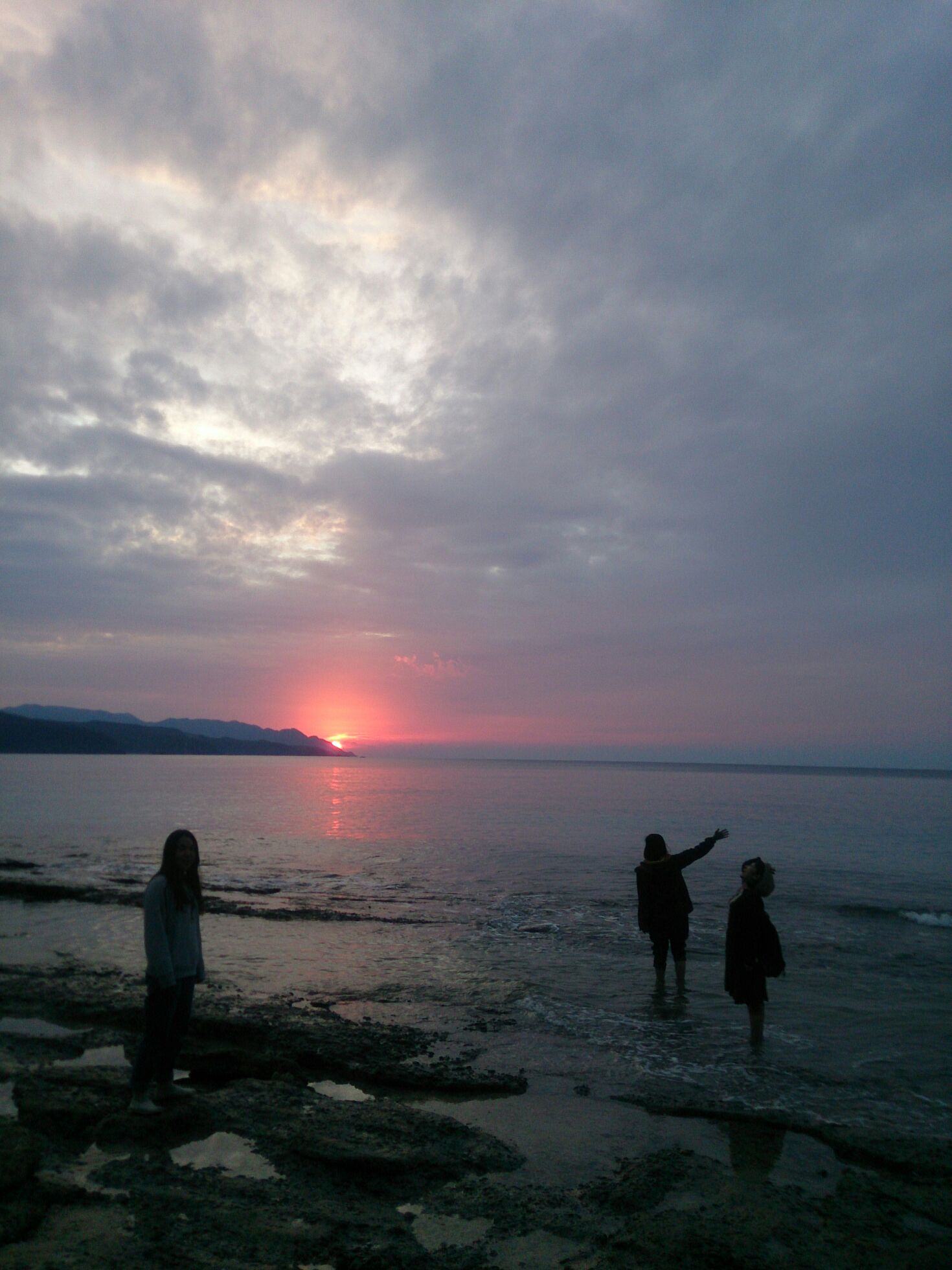 いつもと違う夕日を見ながらのんびりと